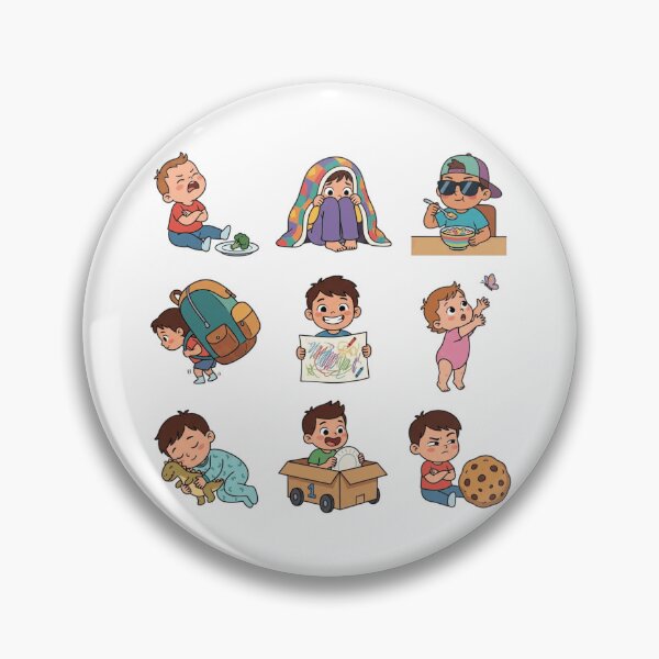 Item preview, Funny Toddler Life Daily Moments Vintage Cartoon Sticker Sheet Pack designed and sold by mood-draftsman.