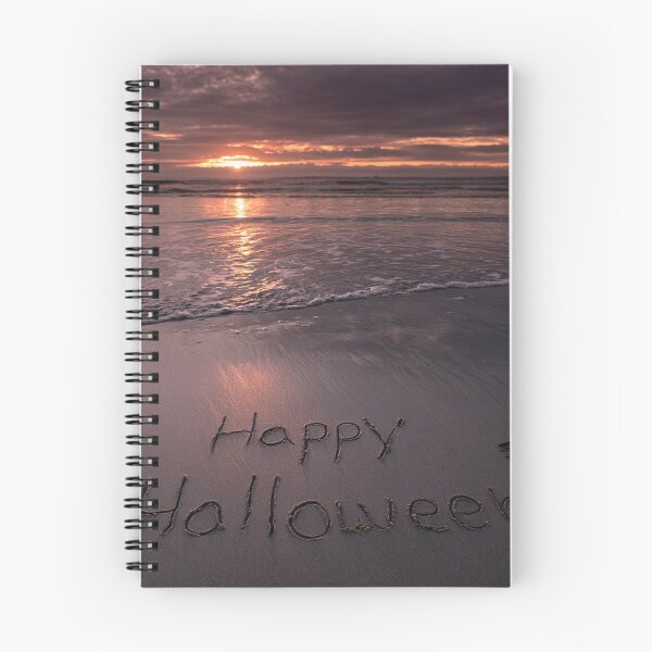 Item preview, Happy Halloween Sand Inscription With Pumpkin And Black Feather At Sunset designed and sold by chase-thewave.