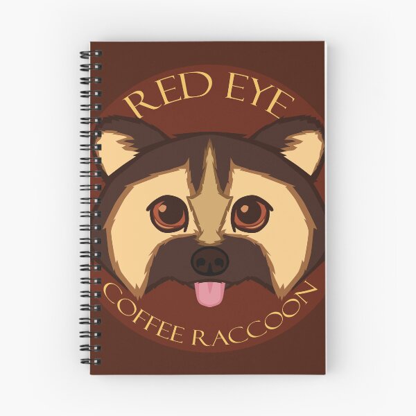 Item preview, Red Eye Coffee Raccoon - Red Medallion designed and sold by OrphneDoesArt.