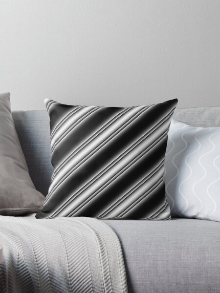 Item preview, BLACK WHITE AND GREY GLOWING STRIPE  designed and sold by ozcushionstoo.