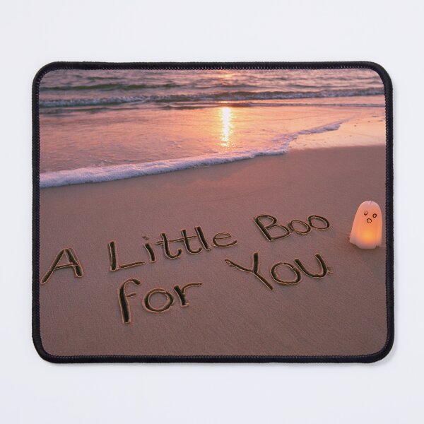 Item preview, A Little Boo For You Sand Inscription With Glowing Ghost At Sunset Beach designed and sold by chase-thewave.