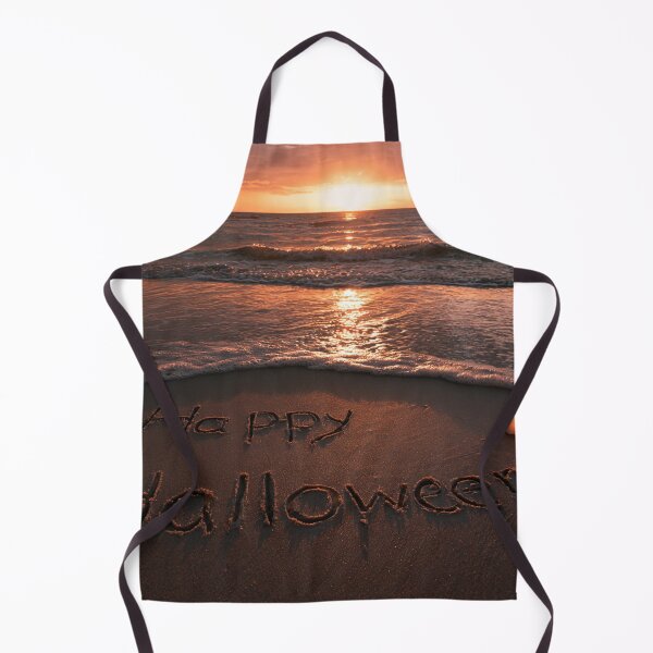 Item preview, Happy Halloween Sand Inscription With Glowing Ghost Figure At Sunset Beach designed and sold by chase-thewave.