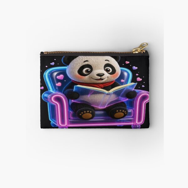 Item preview, Cute Panda Reading Book in Neon Chair Aesthetic designed and sold by Breezes-of-Ida.
