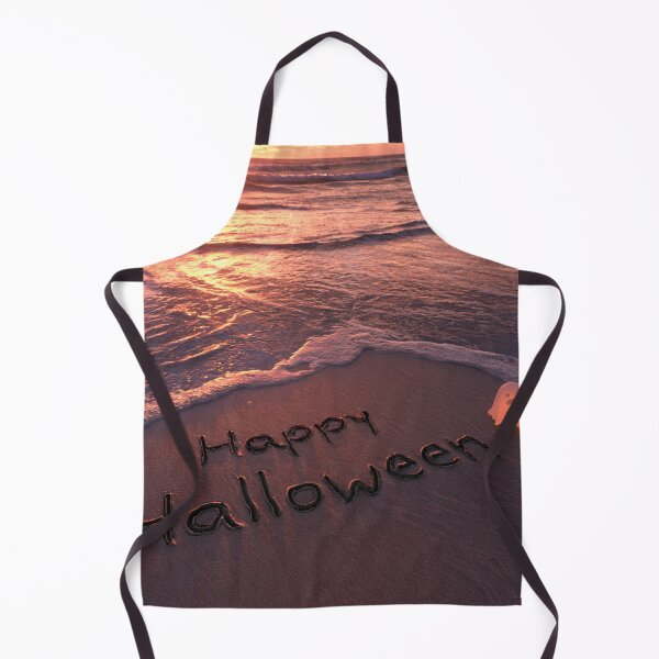 Item preview, Happy Halloween Sand Inscription With Glowing Ghost Figure At Sunset Shoreline designed and sold by chase-thewave.