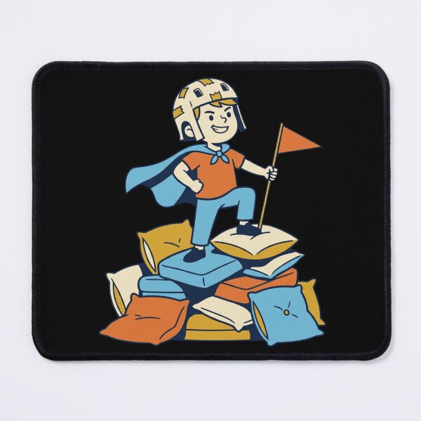 Item preview, King Of The Pillow Fort Brave Kid Indoor Explorer Vintage Cartoon Art designed and sold by mood-draftsman.