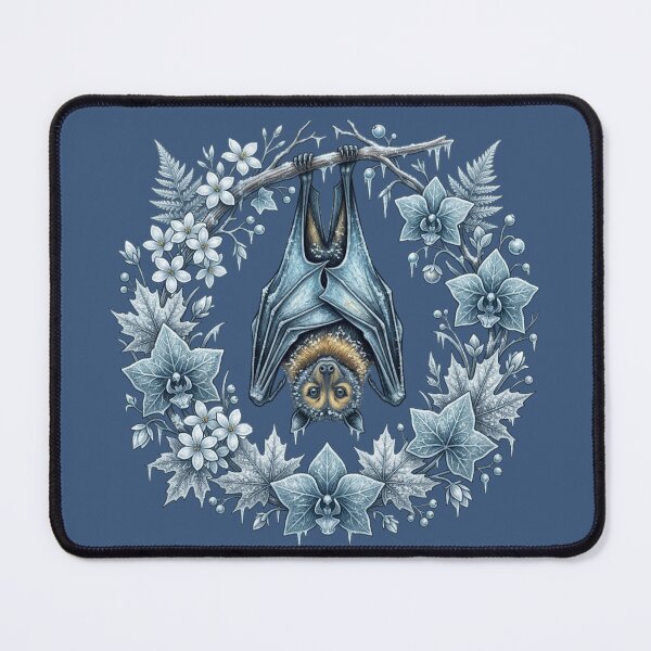 Item preview, Hanging Bat in Winter Wreath with Icicles designed and sold by BirdsnStuff.