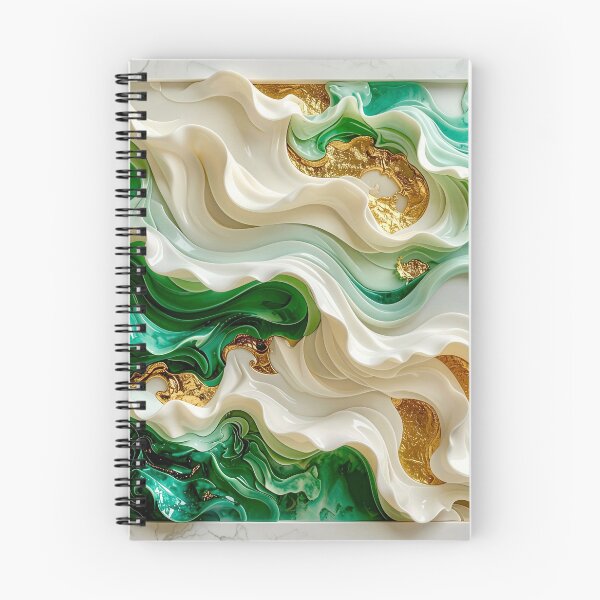 Item preview, Duality of Ivory Marble and Jade Waves designed and sold by Vicky Brago-Mitchell®.