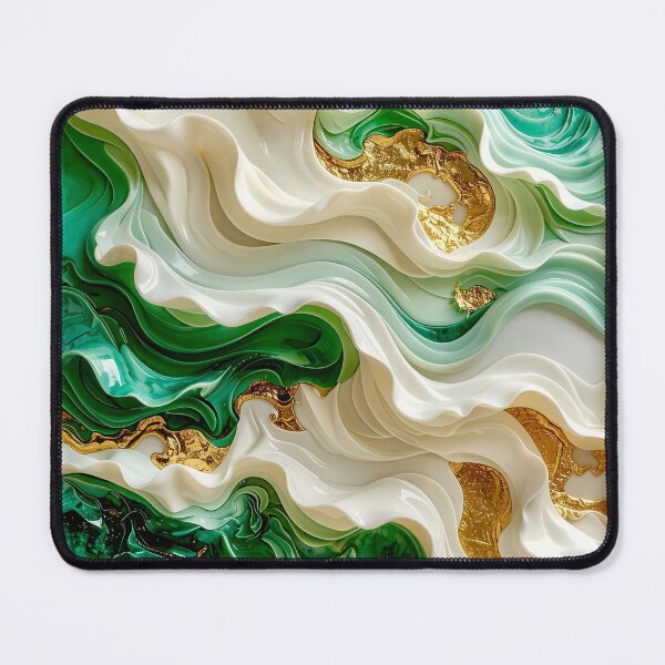 Item preview, Duality of Ivory Marble and Jade Waves designed and sold by Vicky Brago-Mitchell®.