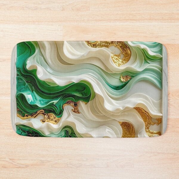 Item preview, Duality of Ivory Marble and Jade Waves designed and sold by Vicky Brago-Mitchell®.