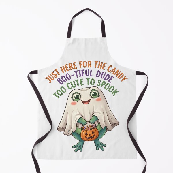 Item preview, Cute Halloween Froggy Dude Just Here For The Candy Ghost designed and sold by Basma Designs | Retro, Kawaii Shirts & Stickers.