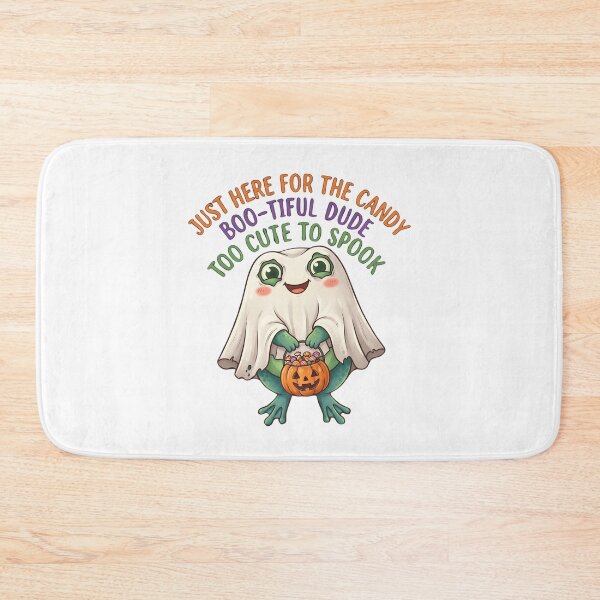 Item preview, Cute Halloween Froggy Dude Just Here For The Candy Ghost designed and sold by Basma Designs | Retro, Kawaii Shirts & Stickers.