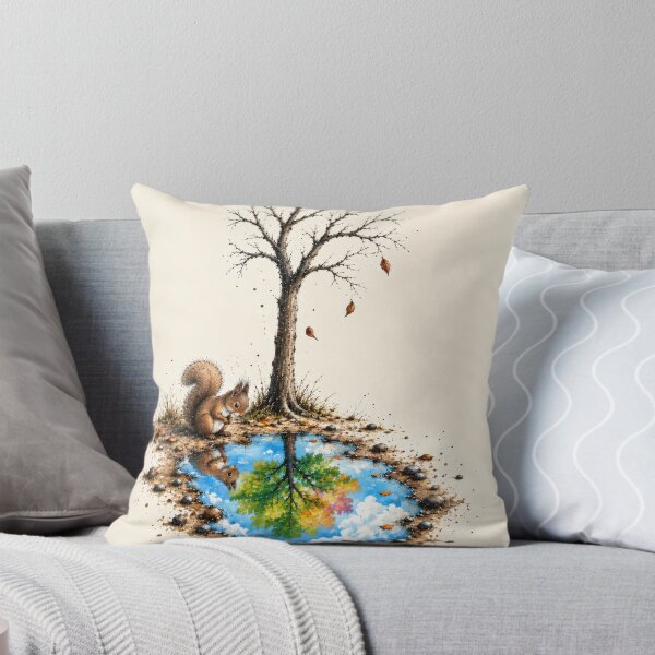 Item preview, Squirrel Looking into an Autumn Puddle designed and sold by Maria Dryfhout.
