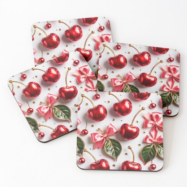 Item preview, Glossy Cherries & Pink Bows designed and sold by Exodoi.
