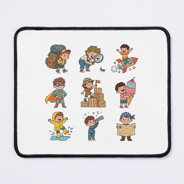 Item preview, Little Adventurer Pretend Play Childhood Dreams Vintage Cartoon Sticker Sheet Pack designed and sold by mood-draftsman.