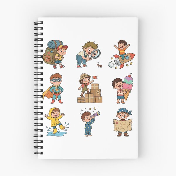 Item preview, Little Adventurer Pretend Play Childhood Dreams Vintage Cartoon Sticker Sheet Pack designed and sold by mood-draftsman.