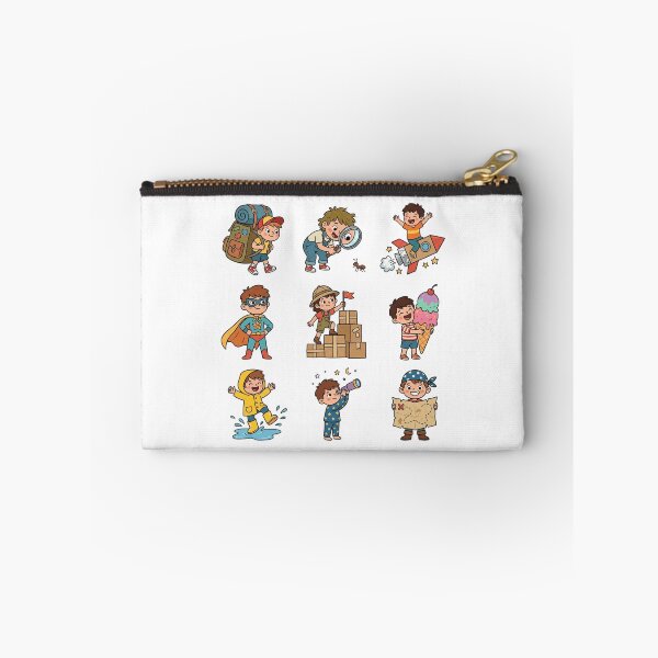 Item preview, Little Adventurer Pretend Play Childhood Dreams Vintage Cartoon Sticker Sheet Pack designed and sold by mood-draftsman.