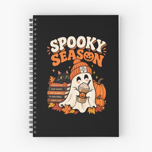 Item preview, Spooky Season Cute Ghost Black Cat Pumpkin Spice Coffee designed and sold by Ridaelb.