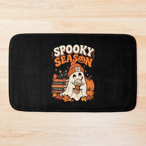 Item preview, Spooky Season Cute Ghost Black Cat Pumpkin Spice Coffee designed and sold by Ridaelb.