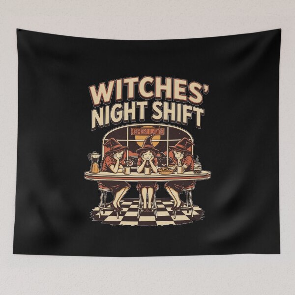 Item preview, Halloween Witches Diner – Witches’ Night Shift designed and sold by No Excuses Supply.