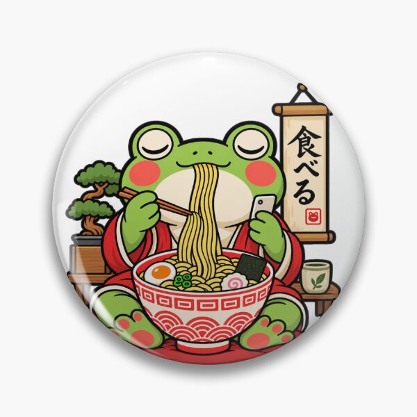 Item preview, Grumpy Frog Eating Ramen Kawaii Zen Kimono designed and sold by GibasVisuals.