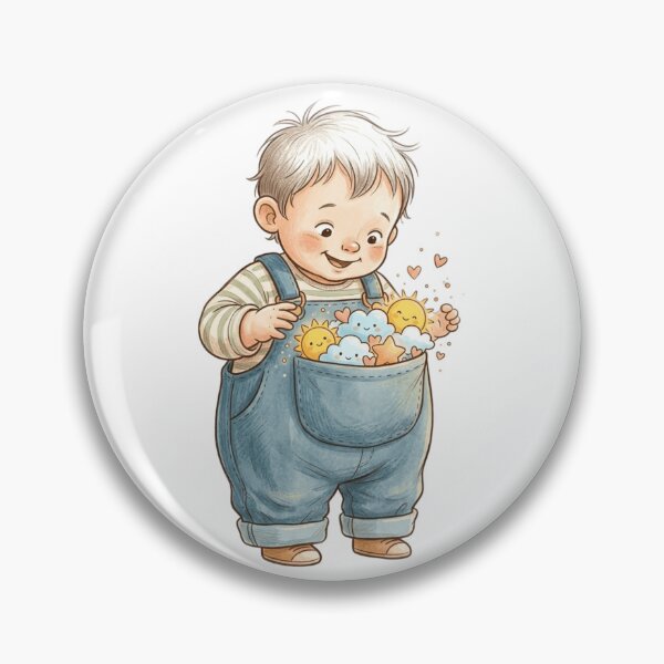 Item preview, Pocket Full Of Sunshine Cute Baby Overalls Storybook Watercolor Art designed and sold by mood-draftsman.