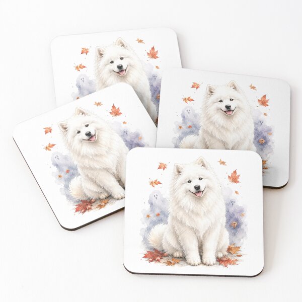 Item preview, Samoyed in a Ghostly Autumn Mist | Halloween Dog designed and sold by PAPIRO SIGLO XXI.