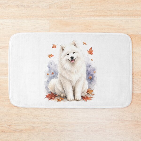 Item preview, Samoyed in a Ghostly Autumn Mist | Halloween Dog designed and sold by PAPIRO SIGLO XXI.