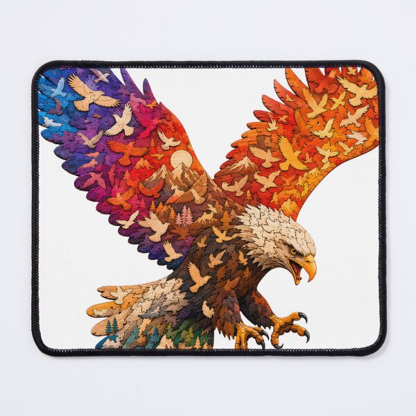 Item preview, Hunting Eagle Wooden Jigsaw Puzzle Dynamic Action Silhouette designed and sold by VisualVerseLab.