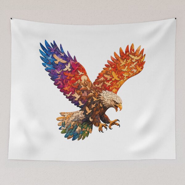 Item preview, Hunting Eagle Wooden Jigsaw Puzzle Dynamic Action Silhouette designed and sold by VisualVerseLab.