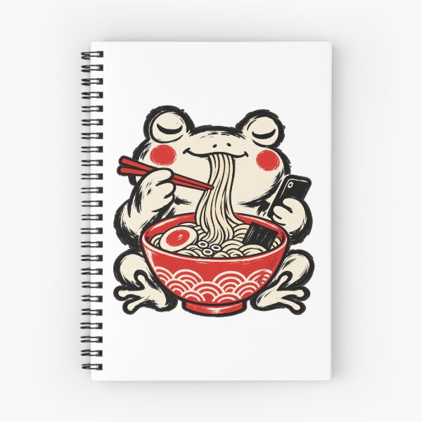 Item preview, Grumpy Frog Eating Ramen Bold Brush Style designed and sold by GibasVisuals.