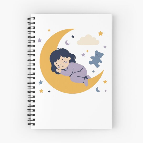 Item preview, Sleeping Baby On Crescent Moon Sweet Dreams Vintage Nursery Art designed and sold by mood-draftsman.