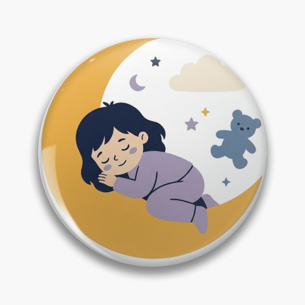 Item preview, Sleeping Baby On Crescent Moon Sweet Dreams Vintage Nursery Art designed and sold by mood-draftsman.