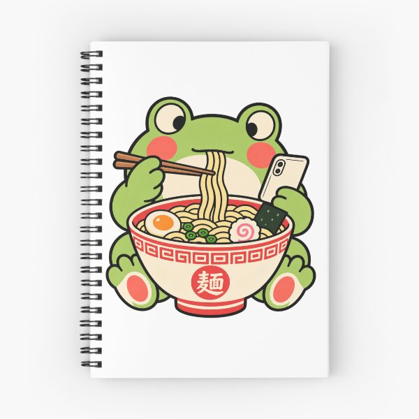 Item preview, Grumpy Frog Eating Ramen Cute Simple Kawaii designed and sold by GibasVisuals.