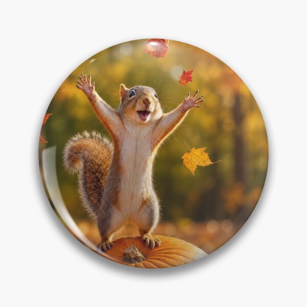 Item preview, Happy Squirrel Throwing Autumn Leaves in the Air designed and sold by Maria Dryfhout.