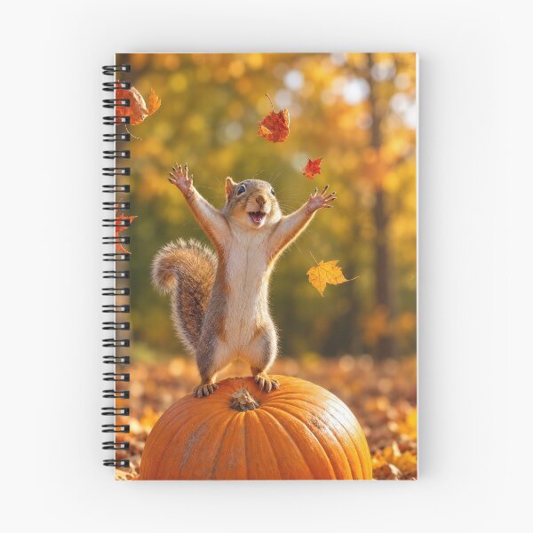 Item preview, Happy Squirrel Throwing Autumn Leaves in the Air designed and sold by Maria Dryfhout.