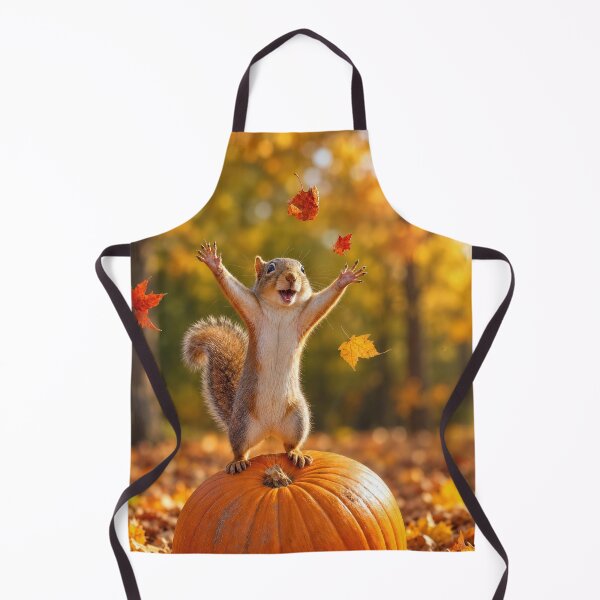 Item preview, Happy Squirrel Throwing Autumn Leaves in the Air designed and sold by Maria Dryfhout.