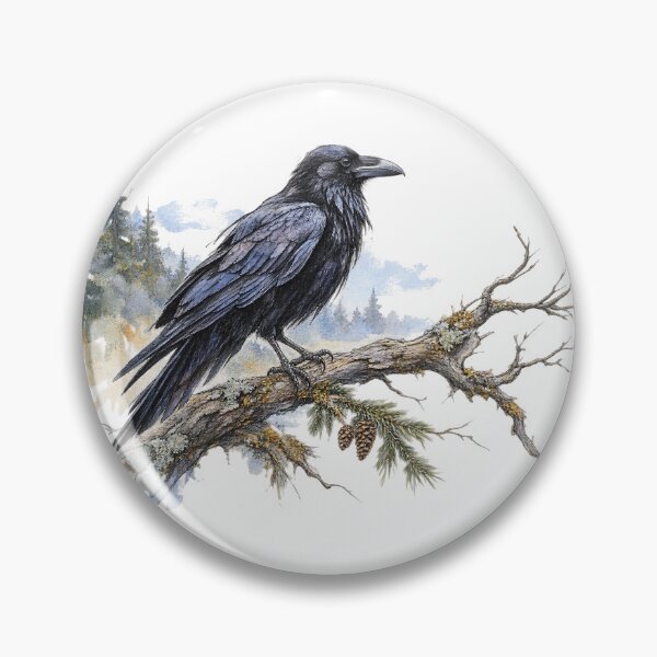 Item preview, Wild Places Raven | Painterly Woodland Bird Art designed and sold by SusanSweetArt.