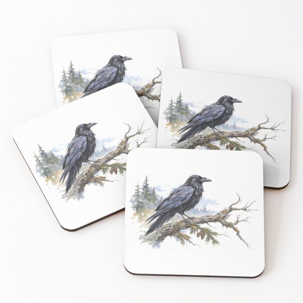Item preview, Wild Places Raven | Painterly Woodland Bird Art designed and sold by SusanSweetArt.