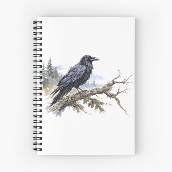 Item preview, Wild Places Raven | Painterly Woodland Bird Art designed and sold by SusanSweetArt.
