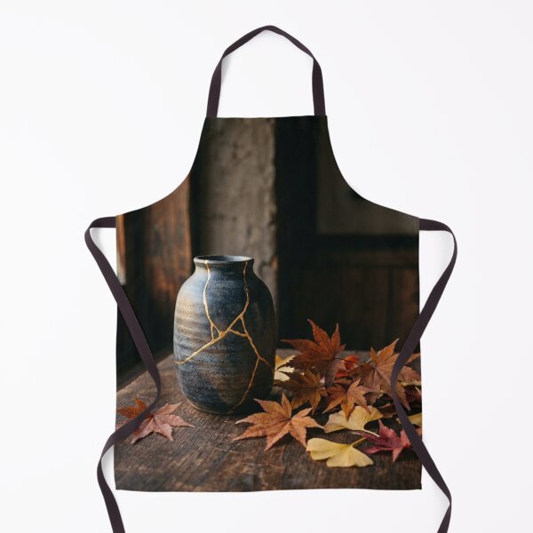 Item preview, Kintsugi Autumn Vase Art Print - Maple Leaf Japanese Decor designed and sold by Purrfecta.
