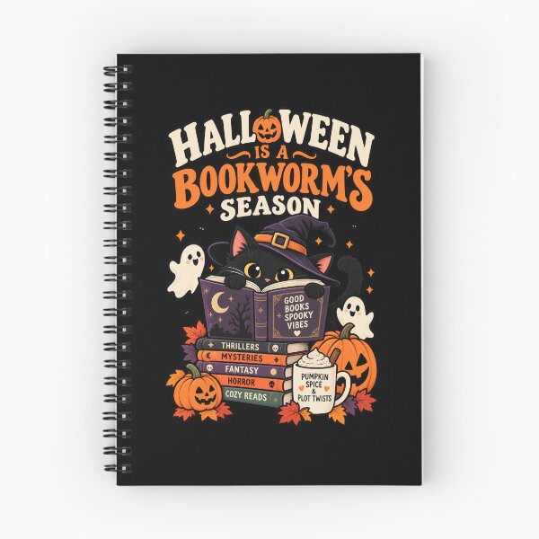 Item preview, Halloween Is A Bookworm's Season Black Cat Reader designed and sold by Ridaelb.