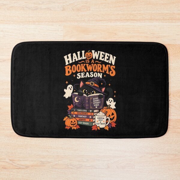 Item preview, Halloween Is A Bookworm's Season Black Cat Reader designed and sold by Ridaelb.