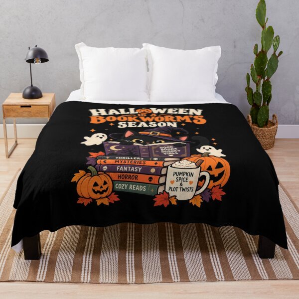 Item preview, Halloween Is A Bookworm's Season Black Cat Reader designed and sold by Ridaelb.