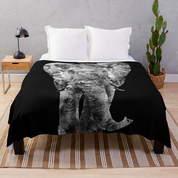Item preview, Elephant Black And White Animal Art Print With Trunk designed and sold by Sharon Cummings Art.