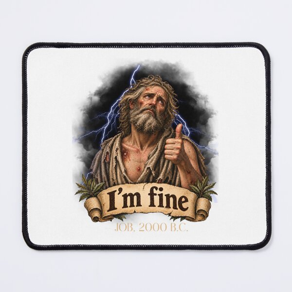 Item preview, I'm Fine - Job 2000 B.C. - Funny Christian Bible Job Meme designed and sold by Neurospicy Trolls.