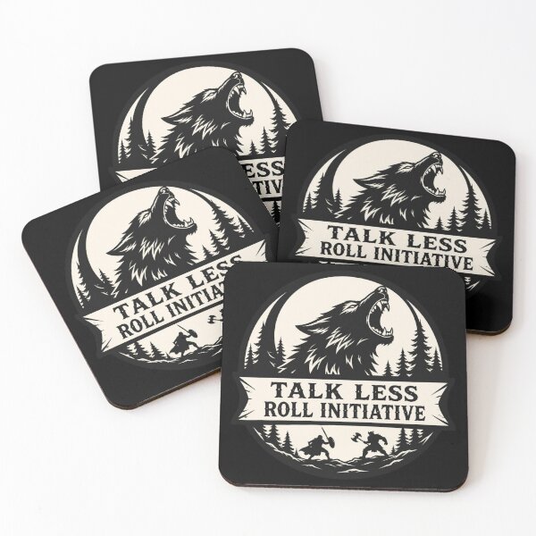 Item preview, Talk Less Roll Initiative - Split Silhouette Direwolf RPG designed and sold by Dice_Goblin_Studio.