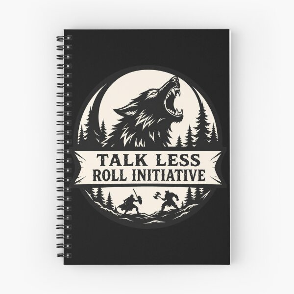 Item preview, Talk Less Roll Initiative - Split Silhouette Direwolf RPG designed and sold by Dice_Goblin_Studio.