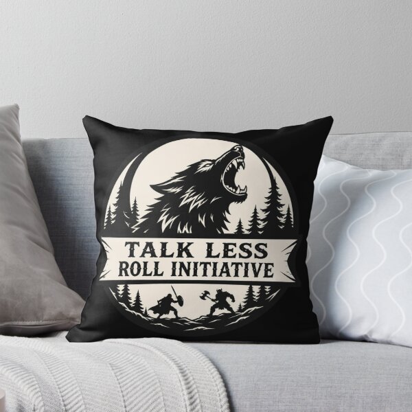 Item preview, Talk Less Roll Initiative - Split Silhouette Direwolf RPG designed and sold by Dice_Goblin_Studio.