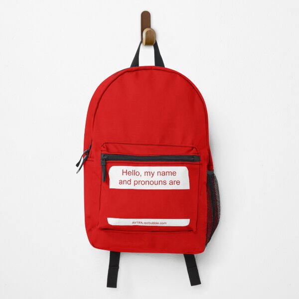 Item preview, Name & Pronouns in Red&White designed and sold by AYTFA.