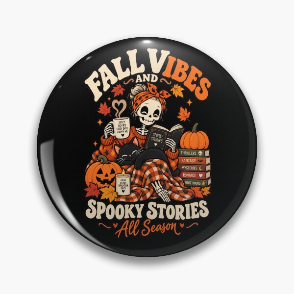 Artikelvorschau, Fall Vibes And Spooky Stories Cozy Skeleton Reader entworfen und verkauft von Ridaelb.